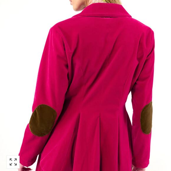 NWT Aratta Jovie Blazer - Fuchsia - Velvet Jacket - Pink - Size Medium - Picture 3 of 5